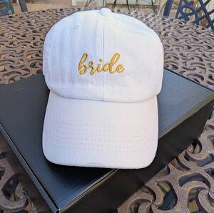 Francesca's "Bride" Ballcap White/Gold